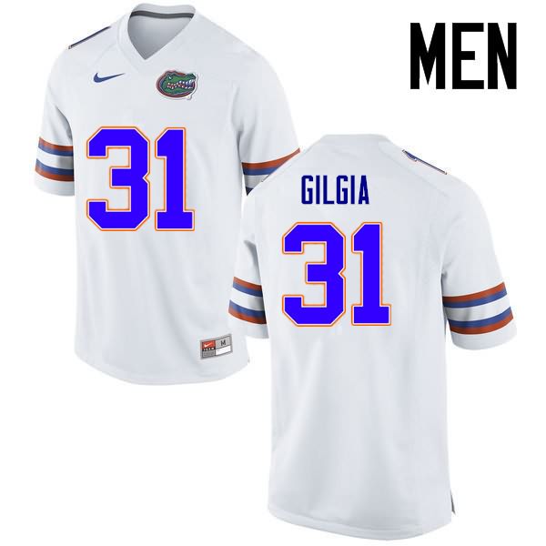 Men's NCAA Florida Gators Anthony Gigla #31 Stitched Authentic Nike White College Football Jersey WGI5065KH